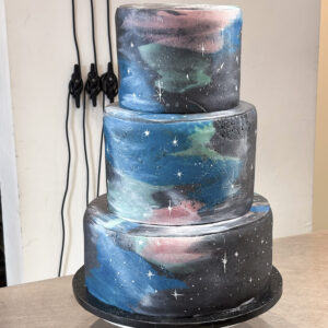 Midnight Galaxy Marzipan Wedding Cake