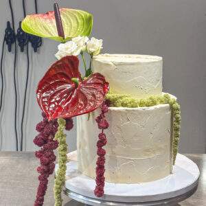 Anthurium Amaranth Flower Wedding Cake